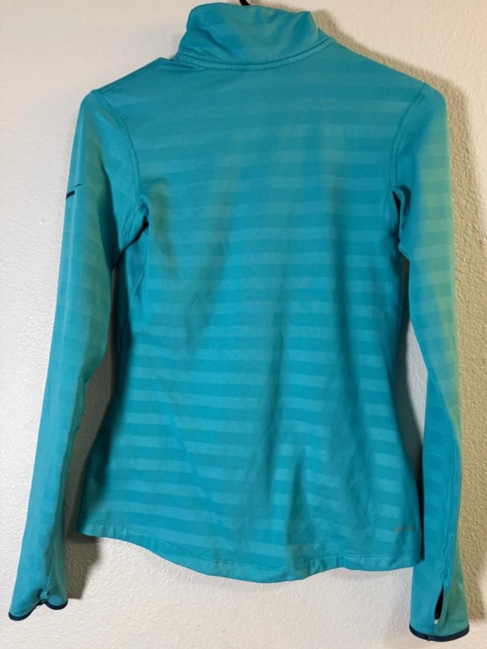 ❤️ Nike Dri-Fit Small Womens Teal Half-Zip Shirt Athletic Pullover Jacket Top B5